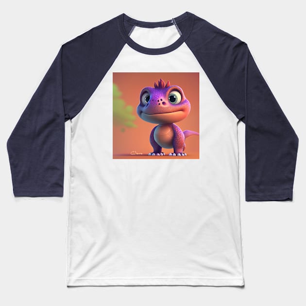 Baby Dinosaur Dino Bambino - Clara Baseball T-Shirt by KOTOdesign